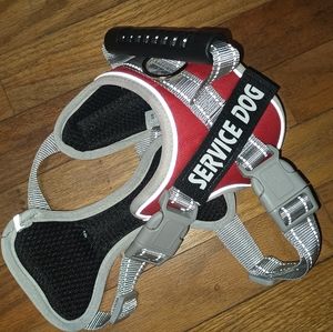 Red service dog vest for small dog